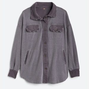 NWT Free People Ruby Jacket / Shacket in dark grey